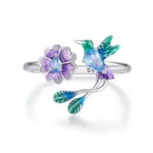 (Bild für) PANDORA-Stil Blumen- und Vogel-Öffnungsring - BSR536-E