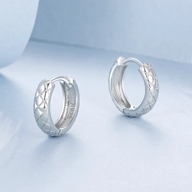 (Bild für) PANDORA-Stil Diamantmuster Ohrringe - BSE983 - Ansicht 3
