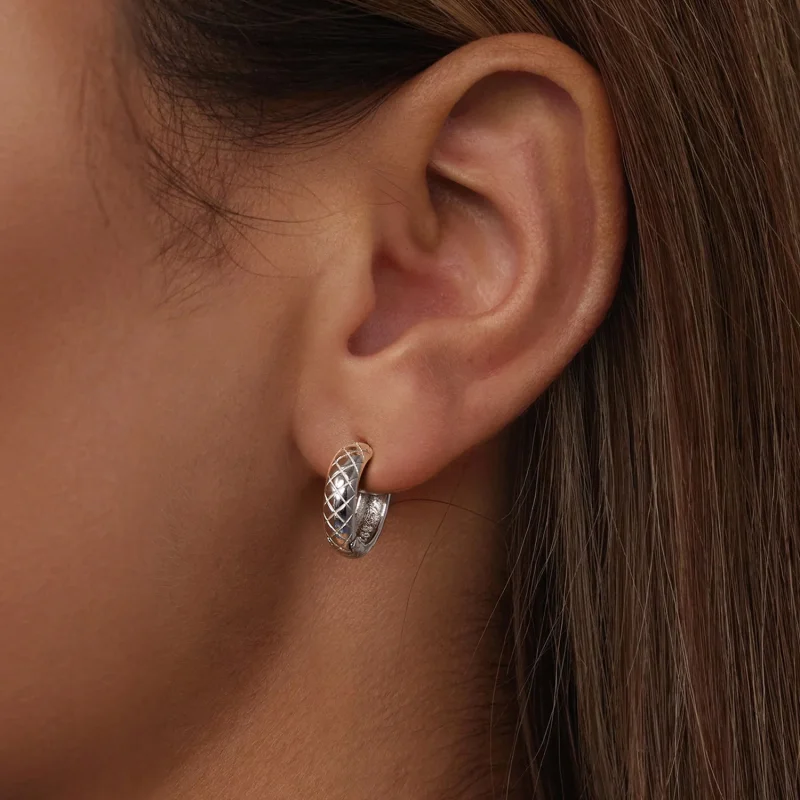 (Bild für) PANDORA-Stil Diamantmuster Ohrringe - BSE983 - Ansicht 5