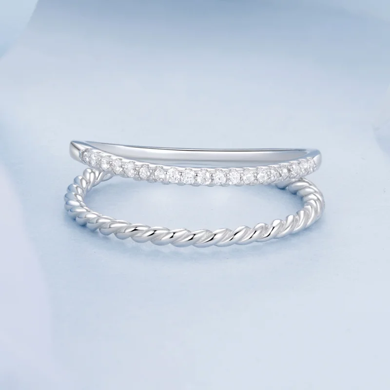 (Bild für) PANDORA-Stil Doppelschichtiger Anspruchsvoller Stil Ring - BSR541 - Ansicht 3