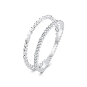 (Bild für) PANDORA-Stil Doppelschichtiger Anspruchsvoller Stil Ring - BSR541