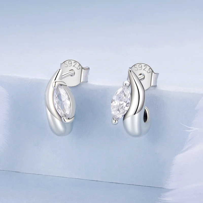 (Bild für) PANDORA Stil Einfache Marquise-Stecker - BSE971 - Ansicht 2