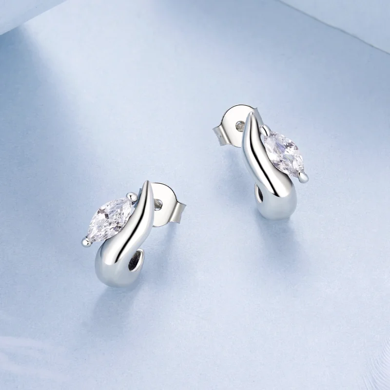 (Bild für) PANDORA Stil Einfache Marquise-Stecker - BSE971 - Ansicht 3