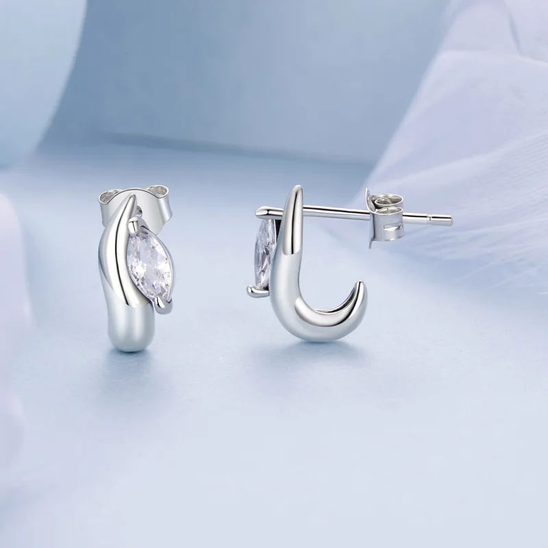 (Bild für) PANDORA Stil Einfache Marquise-Stecker - BSE971 - Ansicht 4