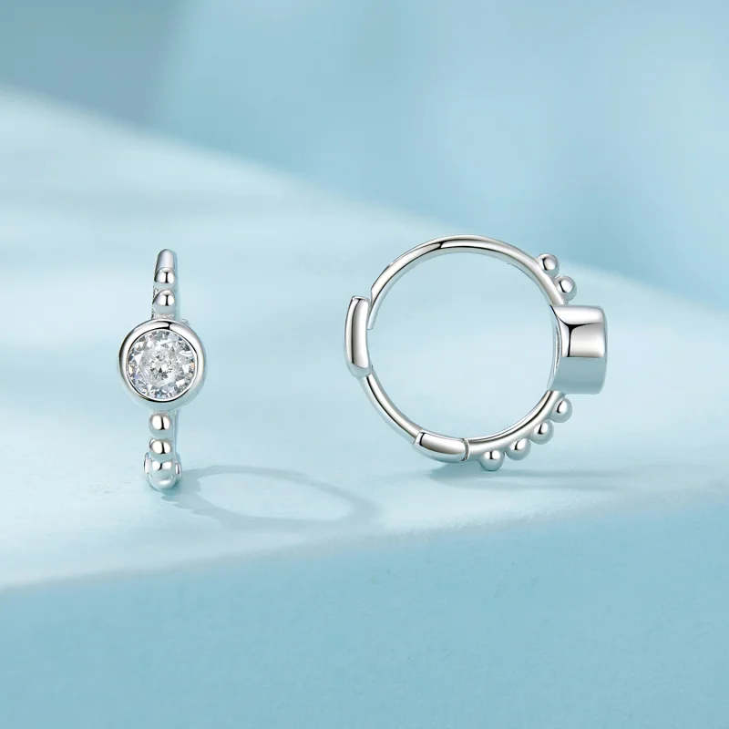 (Bild für) PANDORA-Stil Einfache Sterling Silber Perlen Ohrringe - SCE1731 - Ansicht 2