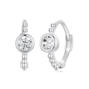 (Bild für) PANDORA-Stil Einfache Sterling Silber Perlen Ohrringe - SCE1731