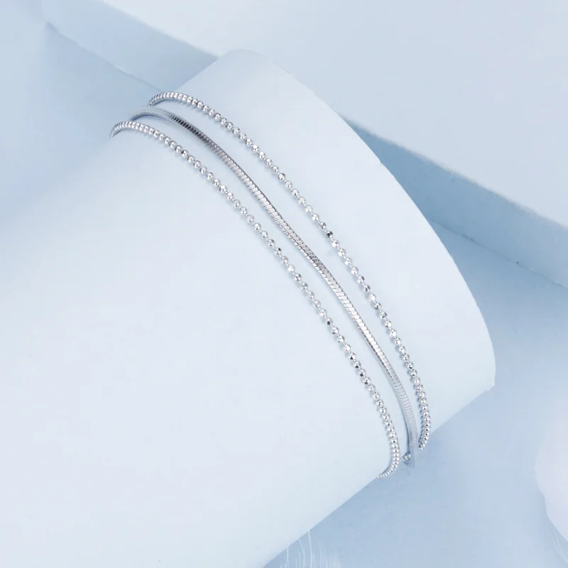 (Bild für) PANDORA-Stil Einfaches Dreifach-Armband - BSB164 - Ansicht 2