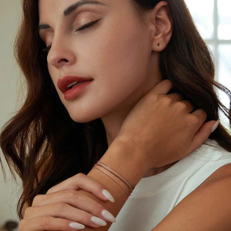 (Bild für) PANDORA-Stil Einfaches Dreifach-Armband - BSB164 - Ansicht 6