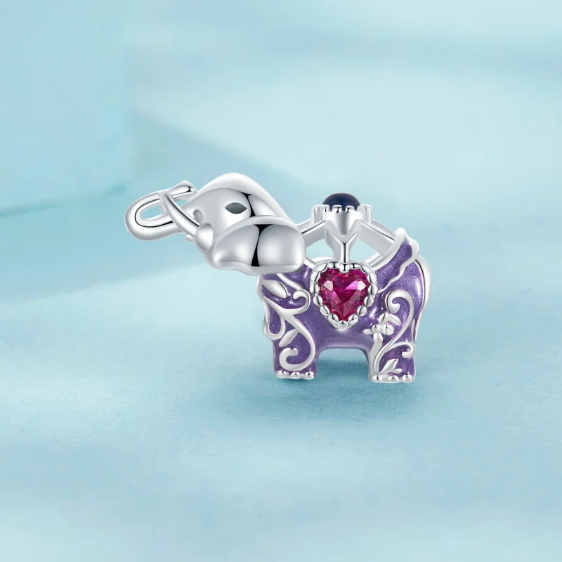 (Bild für) PANDORA-Stil Elefant Hohlmuster Graviertes Sterlingsilber Perle - SCC2758 - Ansicht 2