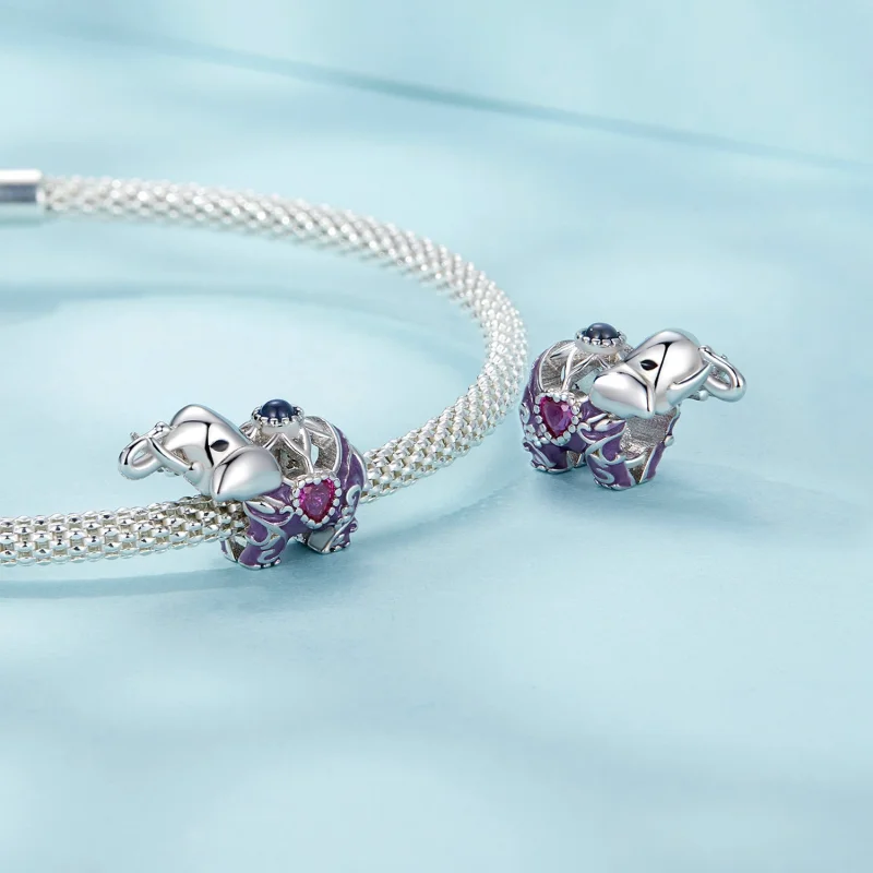 (Bild für) PANDORA-Stil Elefant Hohlmuster Graviertes Sterlingsilber Perle - SCC2758 - Ansicht 4