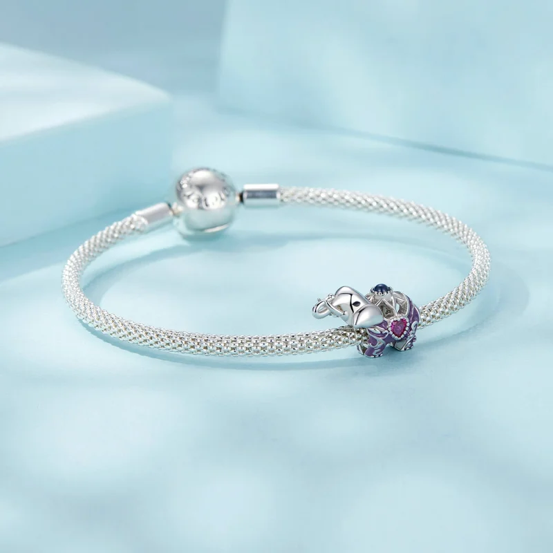 (Bild für) PANDORA-Stil Elefant Hohlmuster Graviertes Sterlingsilber Perle - SCC2758 - Ansicht 5