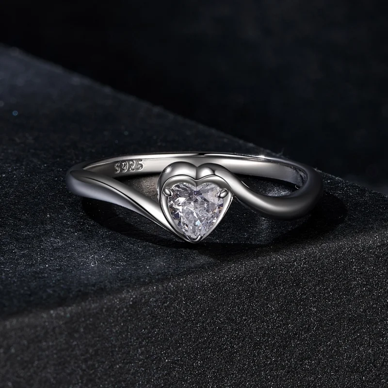 (Bild für) PANDORA Stil Exquisiter Liebes-Moissanit-Ring (Ein Zertifikat) - MSR047 - Ansicht 3