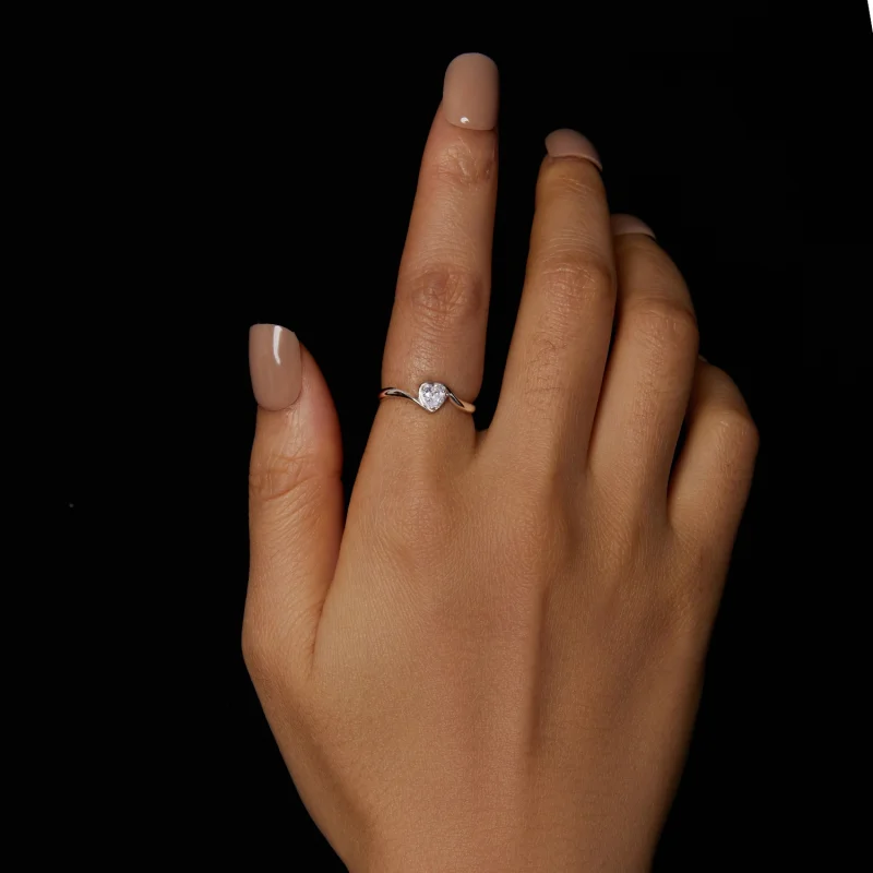 (Bild für) PANDORA Stil Exquisiter Liebes-Moissanit-Ring (Ein Zertifikat) - MSR047 - Ansicht 5