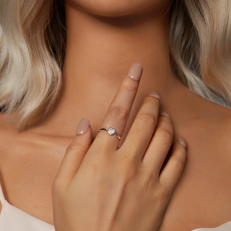 (Bild für) PANDORA Stil Exquisiter Liebes-Moissanit-Ring (Ein Zertifikat) - MSR047 - Ansicht 6