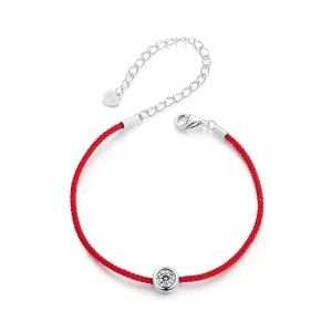 (Bild für) PANDORA-Stil Exquisiter Moissanit-Rotseil-Armband (Eine Zertifizierung) - MSB014
