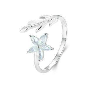 (Bild für) PANDORA Stil Grüne Blume Offener Ring - BSR533-E