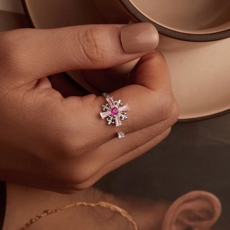 (Bild für) PANDORA Stil Iris Kreuz Offener Ring - BSR526-E - Ansicht 7
