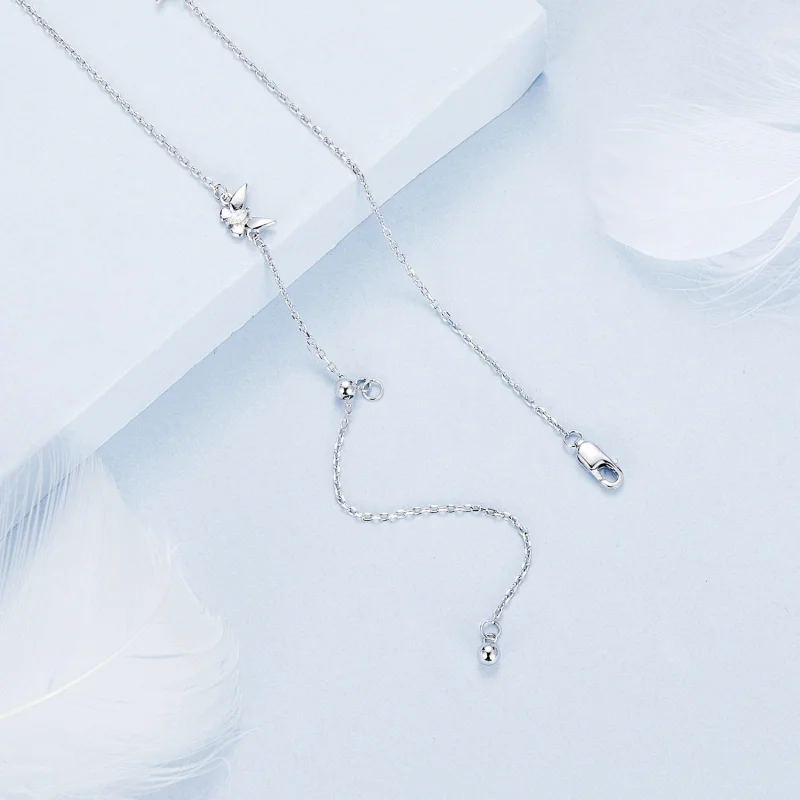 (Bild für) PANDORA Stil Kleine Schmetterlings Schlüsselbeinkette - BSN376 - Ansicht 4