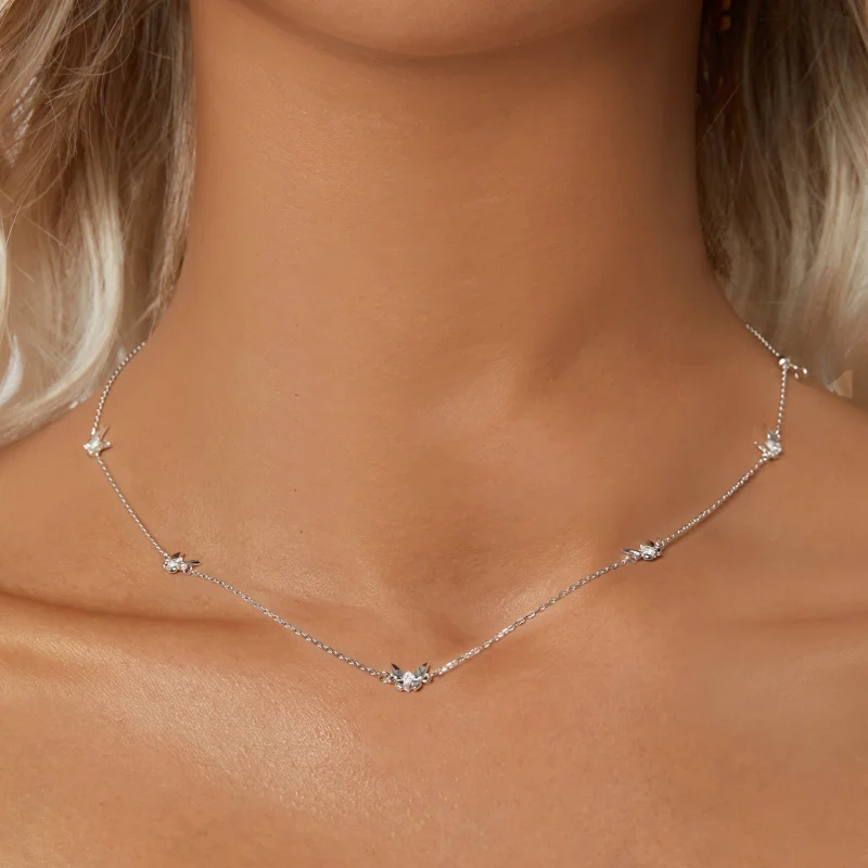 (Bild für) PANDORA Stil Kleine Schmetterlings Schlüsselbeinkette - BSN376 - Ansicht 5