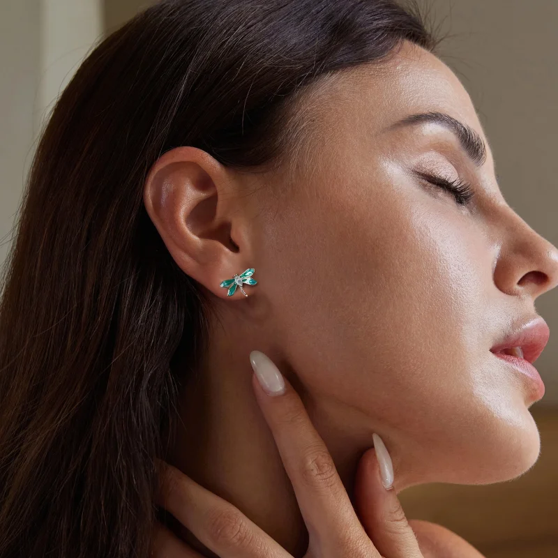 (Bild für) PANDORA-Stil Libellen Ohrringe - BSE988 - Ansicht 7
