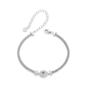 (Bild für) PANDORA-Stil Moissanit Geflochtenes Sterling Silber Armband (Ein Zertifikat) - MSB015