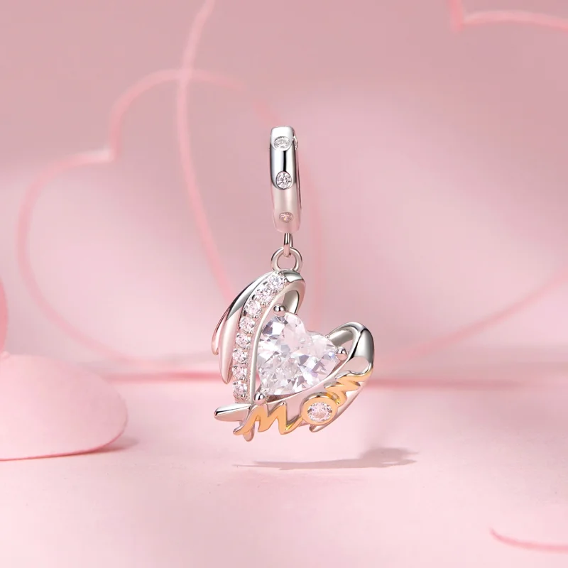 (Bild für) PANDORA Stil Muttertag Liebe Flügel Anhänger - BSC1001 - Ansicht 2