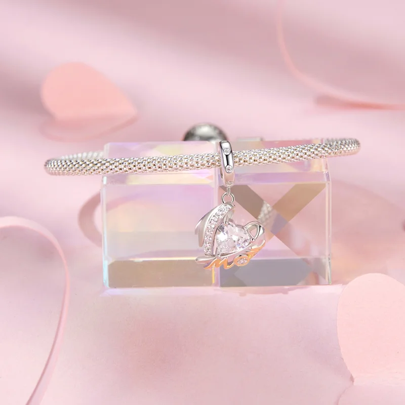 (Bild für) PANDORA Stil Muttertag Liebe Flügel Anhänger - BSC1001 - Ansicht 3