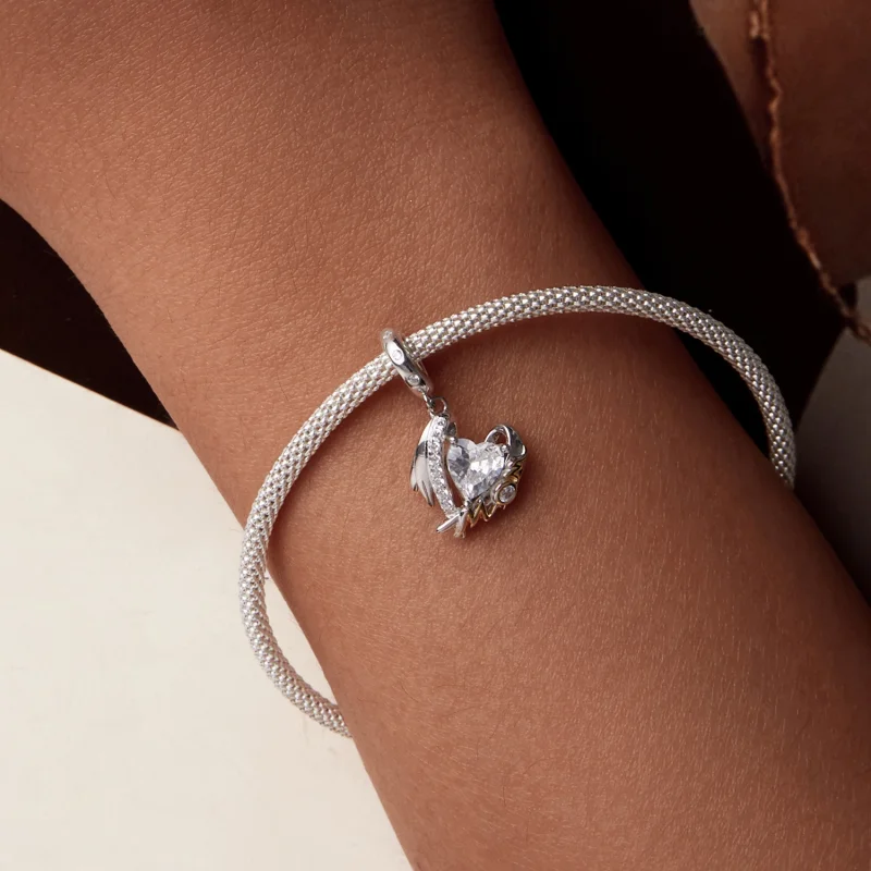 (Bild für) PANDORA Stil Muttertag Liebe Flügel Anhänger - BSC1001 - Ansicht 6