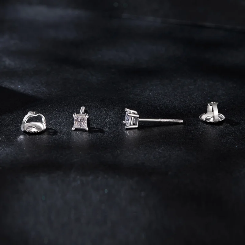 (Bild für) PANDORA Stil Prinzessin Moissanit Ohrringe (Ein Zertifikat) - MSE047-S - Ansicht 4