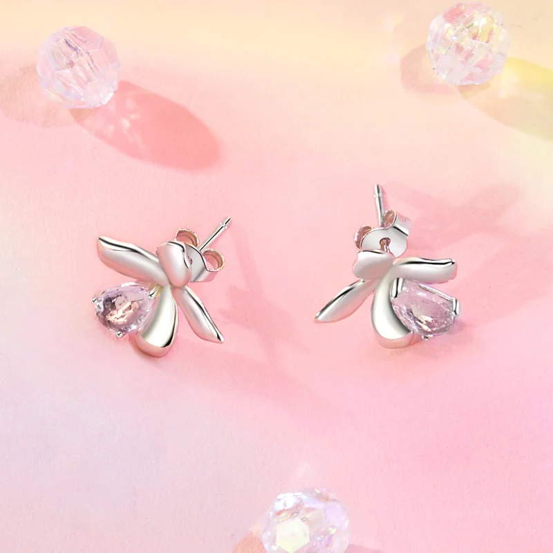 (Bild für) PANDORA-Stil Rosa Blumen Ohrringe - SCE1723 - Ansicht 3