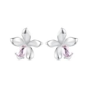 (Bild für) PANDORA-Stil Rosa Blumen Ohrringe - SCE1723