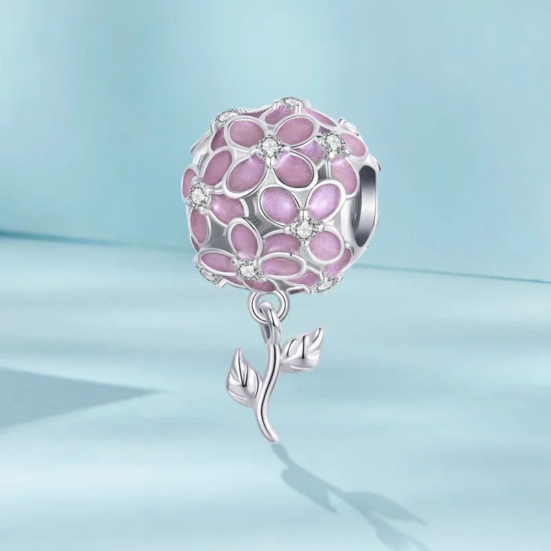 (Bild für) PANDORA-Stil Rosa Blumenkugel-Perlen - SCC2738 - Ansicht 2