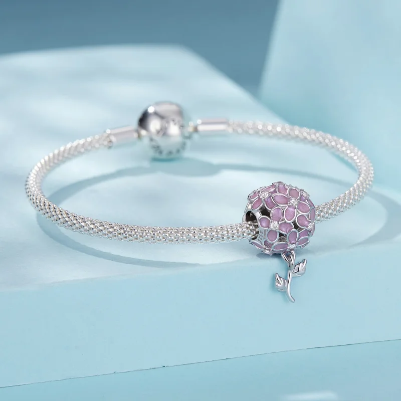 (Bild für) PANDORA-Stil Rosa Blumenkugel-Perlen - SCC2738 - Ansicht 3