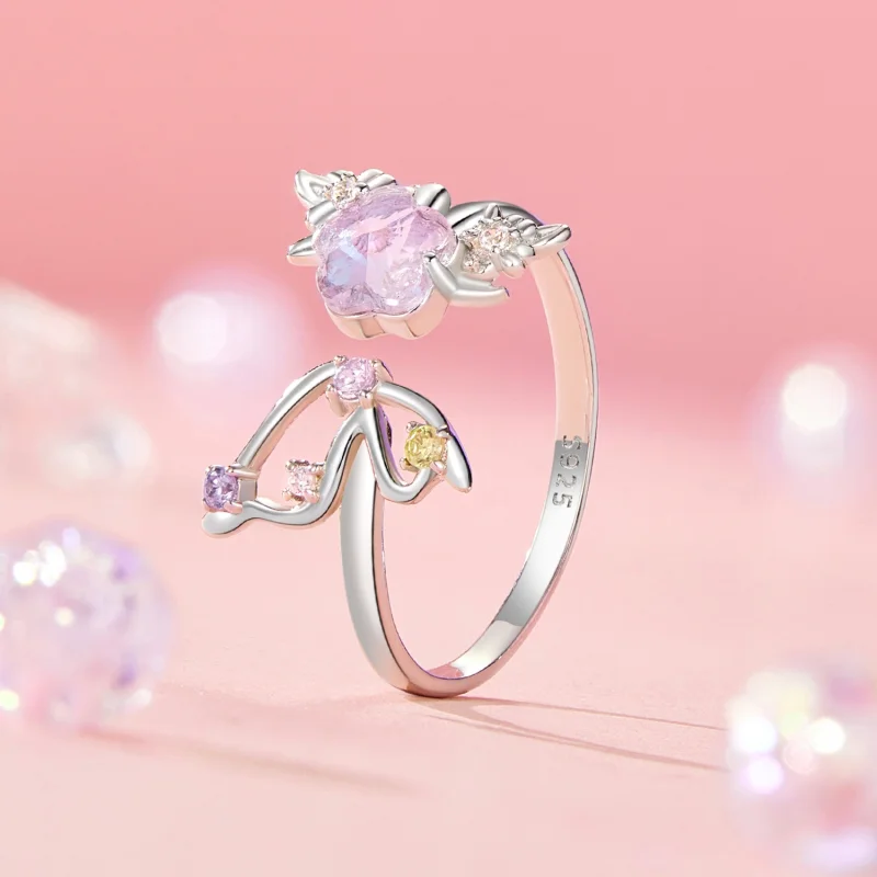 (Bild für) PANDORA Stil Rosa Schmetterling Offener Ring - SCR1011-E - Ansicht 2