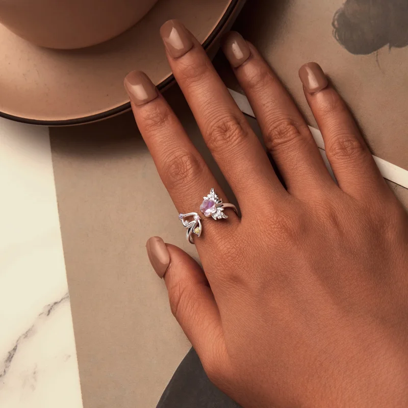 (Bild für) PANDORA Stil Rosa Schmetterling Offener Ring - SCR1011-E - Ansicht 4