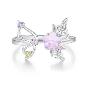 (Bild für) PANDORA Stil Rosa Schmetterling Offener Ring - SCR1011-E