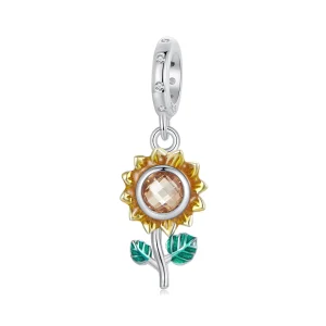 (Bild für) PANDORA-Stil Sonnenblumen-Anhänger - SCX151
