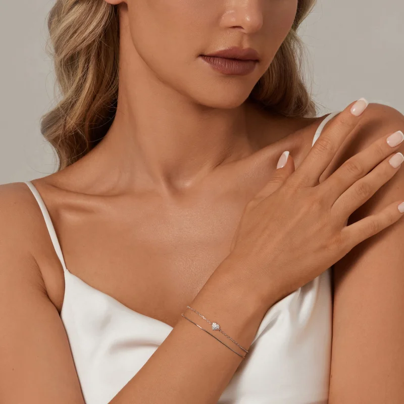 (Bild für) PANDORA Stil Strahlendes Herz Doppelschicht Armband - BSB169 - Ansicht 6