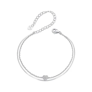 (Bild für) PANDORA Stil Strahlendes Herz Doppelschicht Armband - BSB169