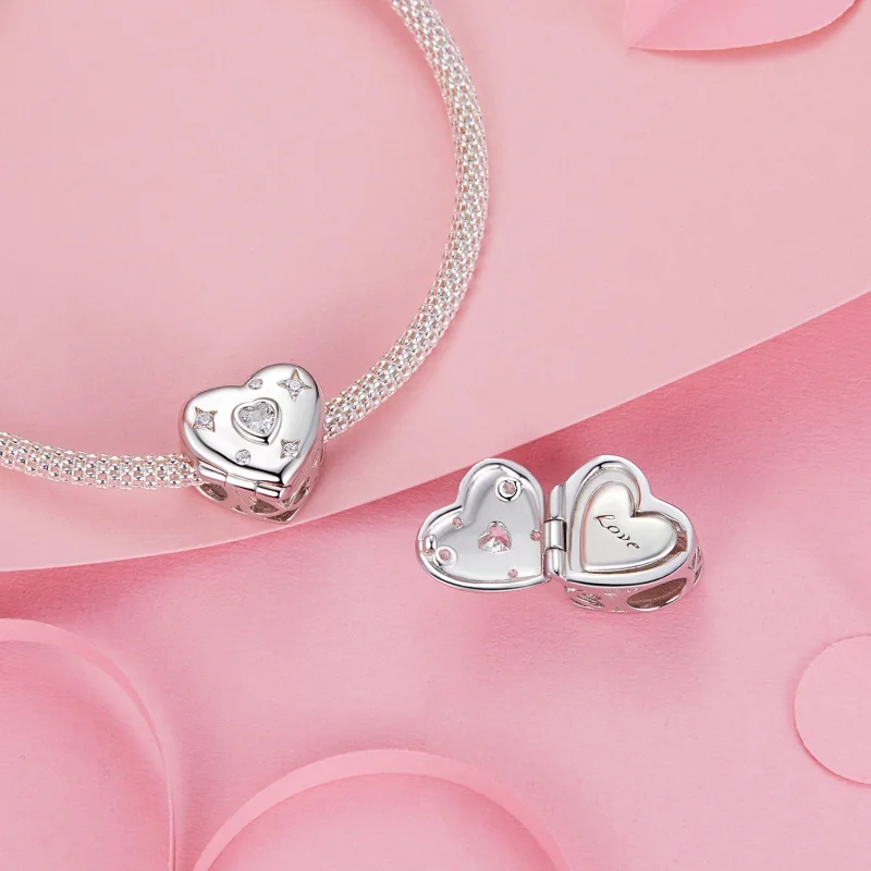 (Bild für) PANDORA Stil Valentinstag Offene und Schließende Herzperlen - BSC973 - Ansicht 5