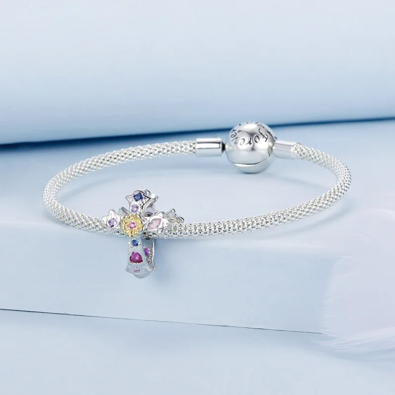 (Bild für) PANDORA Stil Vintage Kreuz Charm - BSC1005 - Ansicht 3