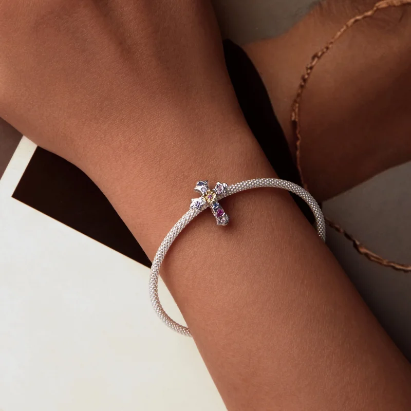 (Bild für) PANDORA Stil Vintage Kreuz Charm - BSC1005 - Ansicht 5