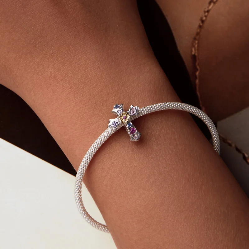 (Bild für) PANDORA Stil Vintage Kreuz Charm - BSC1005 - Ansicht 6