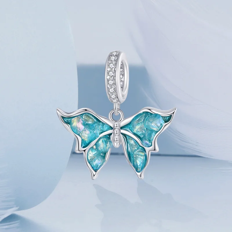 (Bild für) PANDORA Style Blauer Morpho-Anhänger - BSC982 - Ansicht 2