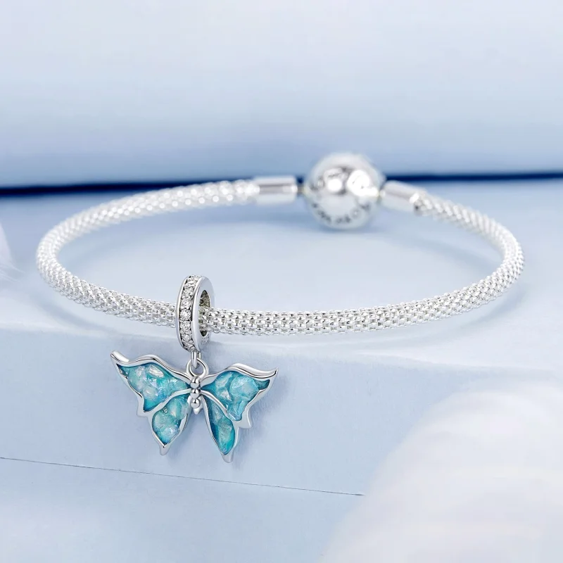(Bild für) PANDORA Style Blauer Morpho-Anhänger - BSC982 - Ansicht 3