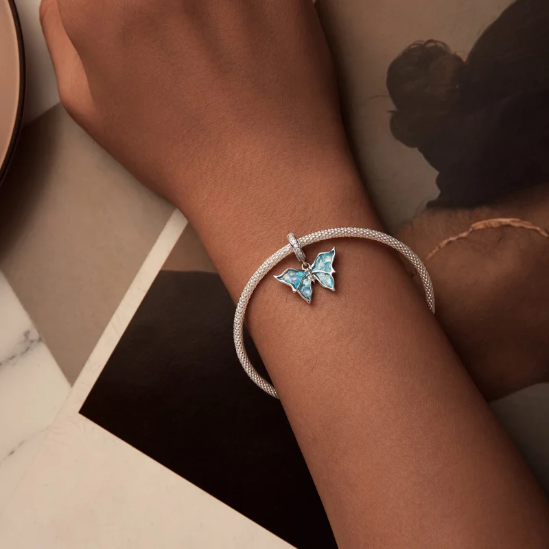 (Bild für) PANDORA Style Blauer Morpho-Anhänger - BSC982 - Ansicht 5