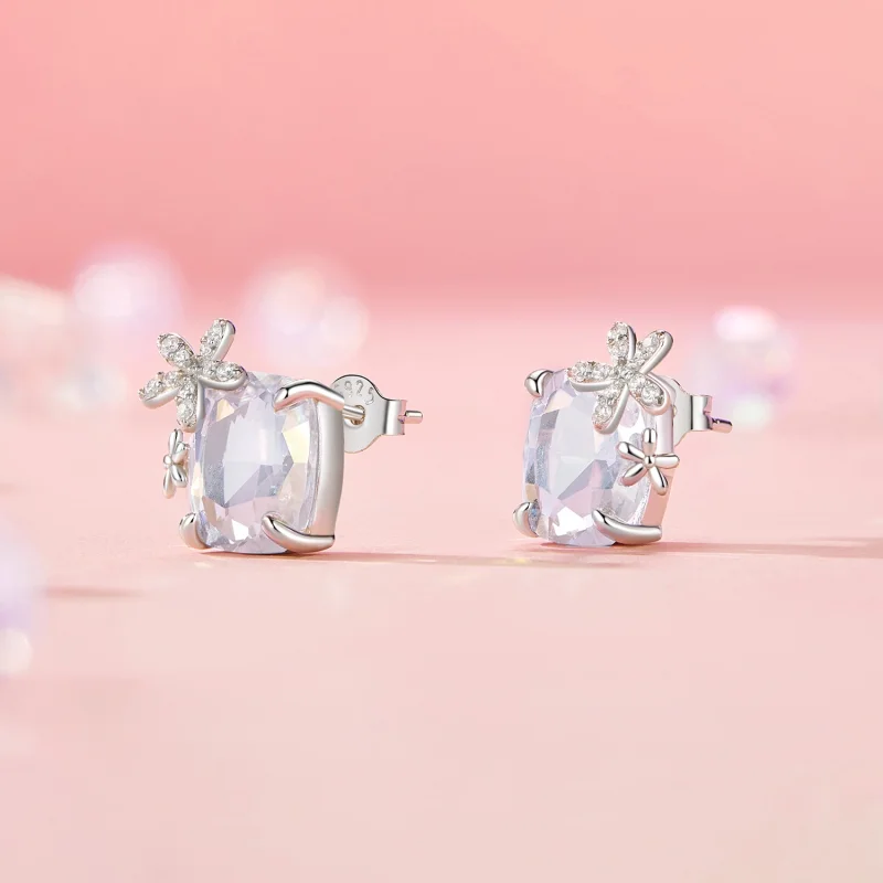 (Bild für) PANDORA Style Fantasie-Blume Hauptstein Ohrringe - SCE1724 - Ansicht 2