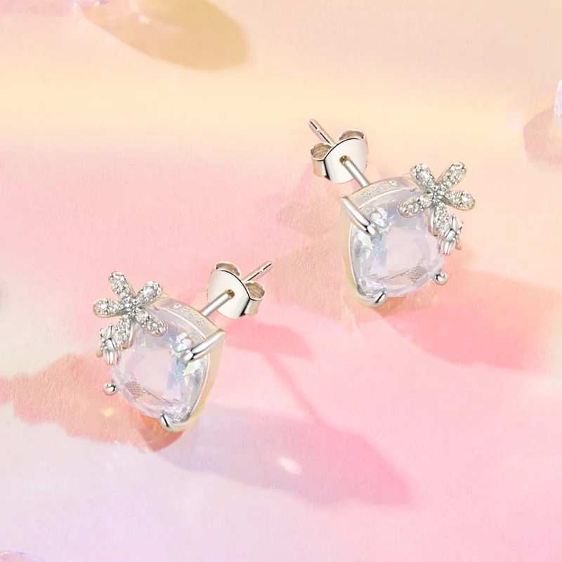 (Bild für) PANDORA Style Fantasie-Blume Hauptstein Ohrringe - SCE1724 - Ansicht 3