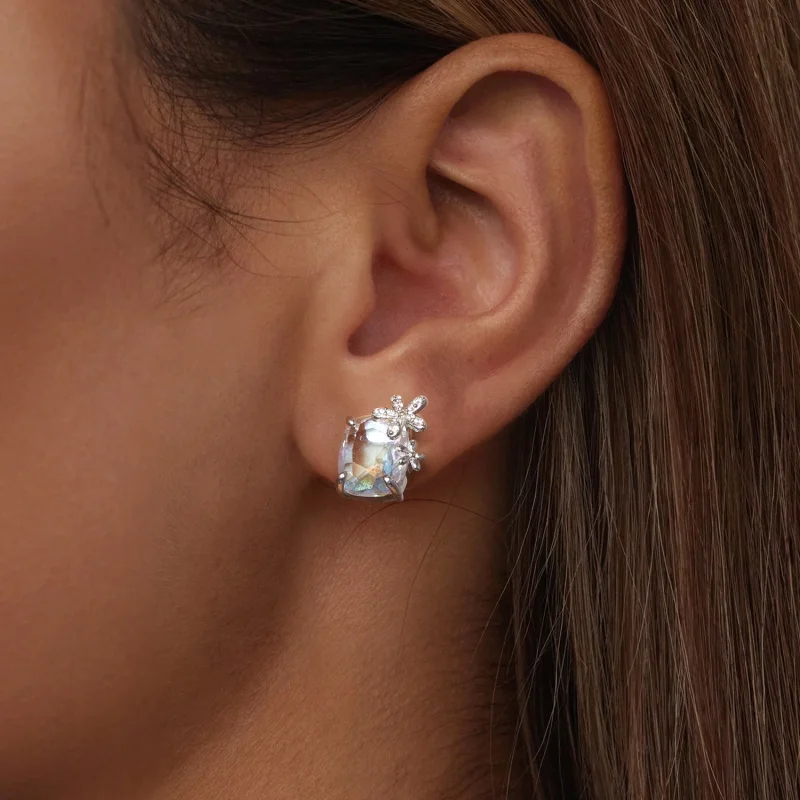 (Bild für) PANDORA Style Fantasie-Blume Hauptstein Ohrringe - SCE1724 - Ansicht 6
