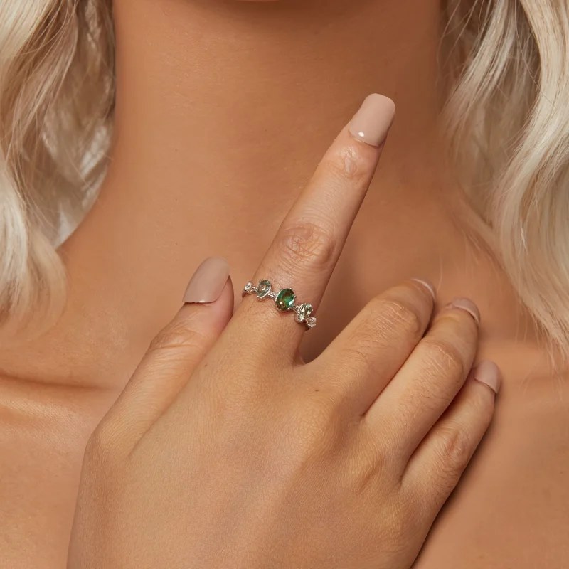 (Bild für) PANDORA Style Farbverlaufs-Glastourmalin Ring - BSR527 - Ansicht 4